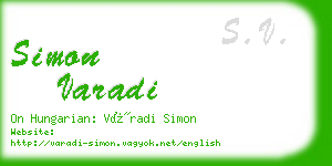 simon varadi business card